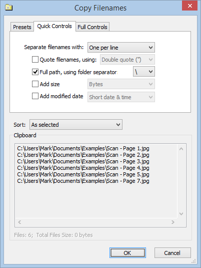 CopyFilenamesQuickScreenshot